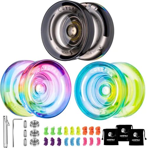Miniatura 22 de MAGICYOYO K2 Yoyo Cristal Negro Profesional, Yoyo Sensible para Niños Principiantes con Rodamiento Extra No Sensible Yo Yo, Yoyo Pro de Plástico