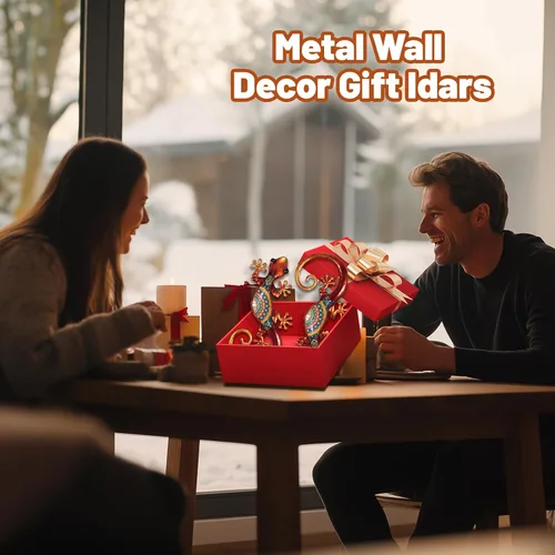 Miniatura 8 de LIFFY Arte Decorativo de Pared de Metal con Lagarto - Paquete de 2 Decoraciones de Pared de Metal de 15 Pulgadas, Escultura Colgante de Vidrio