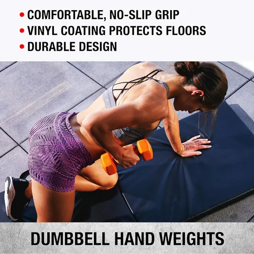 Miniatura 4 de SPRI Juego de 2 mancuernas de mano con revestimiento de vinilo para ejercicio y fitness, equipo de gimnasio en casa, entrenamiento de fuerza, pesas