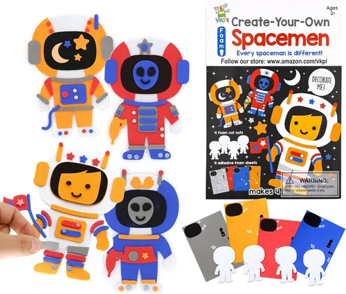 Miniatura 11 de VKPI Kit de regalo de 4 piezas de espuma EVA, creativo para hacer tus propios autos, proyectos de manualidades de papel de espuma de dibujos Coches