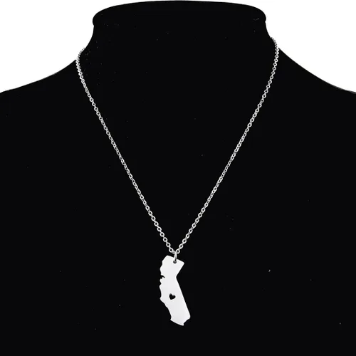 Miniatura 5 de Collar con colgante de mapa del país con forma de corazón