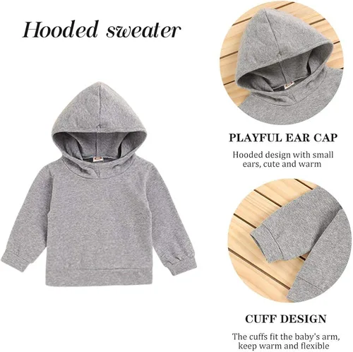 Miniatura 3 de Gavol Conjunto de ropa de manga larga con capucha y pantalón a rayas para bebé para otoño e invierno