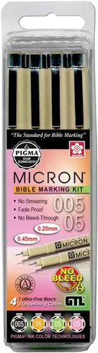 Miniatura 6 de G.T. Luscombe Company, Inc. Pigma Micron 05 - Kit de bolígrafos de punta media para notas bíblicas, tinta pigmentada que no se corre, seguro
