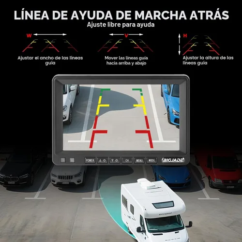 Miniatura 6 de Cámara de respaldo inalámbrica, cámara de respaldo para caravana con monitor HD de 7 pulgadas, sistemas de cámara de respaldo dual para camión