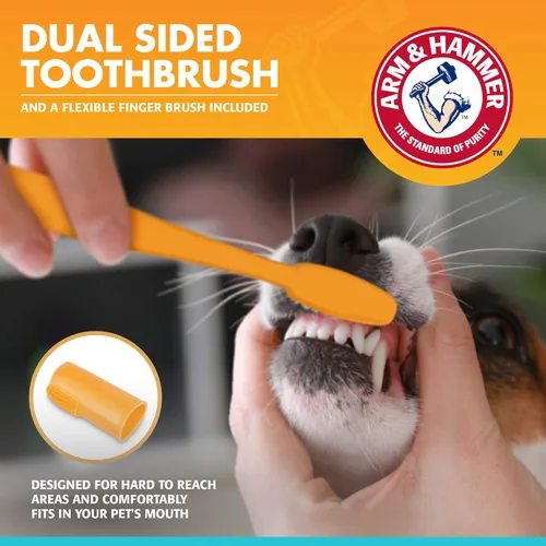 Miniatura 3 de Arm & Hammer Kit de aliento fresco para perros para mascotas Contiene pasta de dientes, cepillo de dientes y cepillo de dedos Reduce la placa