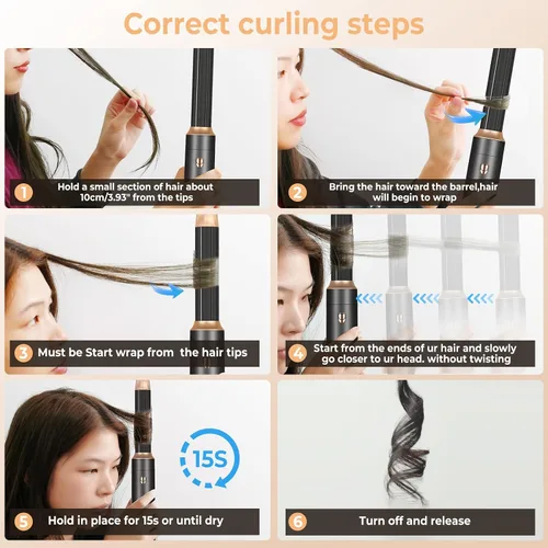 Miniatura 4 de Cepillo secador de pelo 5 en UNO, secador de pelo, varita rizadora, juego de herramientas de peinado de cabello, masaje iónico de aire caliente