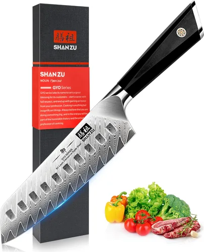 Miniatura 8 de SHAN ZU Cuchillo de pelar Damasco Cuchillo de fruta de 4 pulgadas Cuchillos de cocina profesional, Cuchillos de tallado de frutas de Damasco japonés