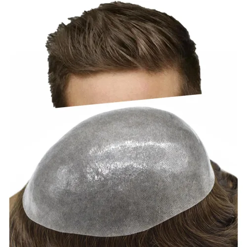 Miniatura 30 de Hair Nature - Tupé para hombres, sistema de repuesto de piezas de cabello humano, unidades de pelo negro con bucle en V de piel fina, 100% cabello