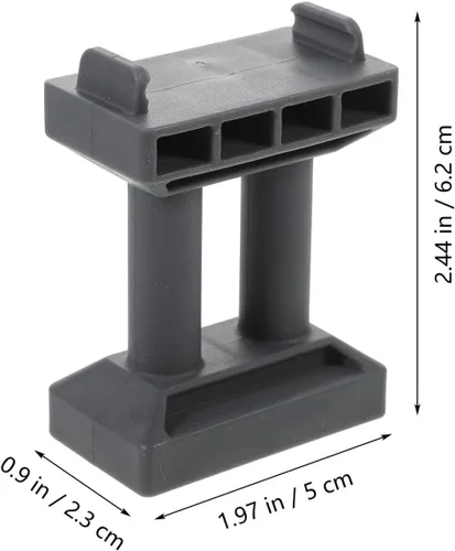Miniatura 6 de Zerodeko Muelle de puente de tren de simulación de 6 piezas, soportes apilables para trenes de madera, accesorios ferroviarios para montantes