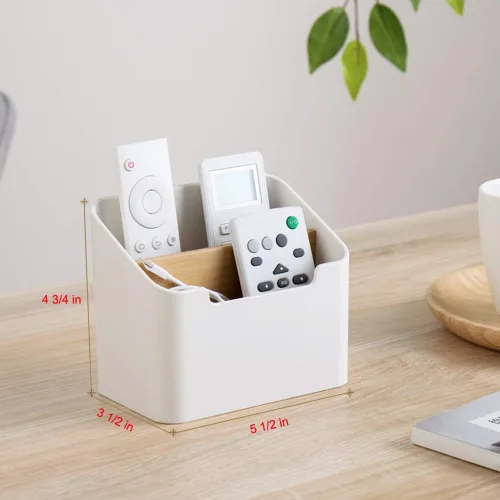 Miniatura 3 de Poeland - Organizador de escritorio con soporte para control remoto, caja contenedora de almacenamiento para escritorio, suministros de oficina