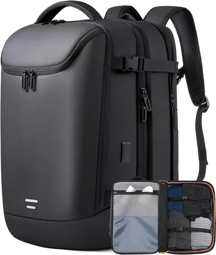Miniatura 16 de TANGCORLE Mochila de viaje expandible aprobada para vuelos, mochila de 17.3 pulgadas para laptop de negocios para mujeres y hombres