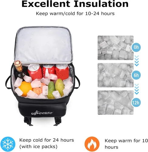 Miniatura 4 de Mochila enfriadora, mochila para 42 latas, a prueba de fugas, bolsa térmica aislada, mochila ligera para hielera, mochila de almuerzo