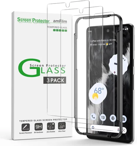 Miniatura 6 de amFilm Paquete de 3 protectores de pantalla de vidrio templado para Google Pixel 3 (2018)