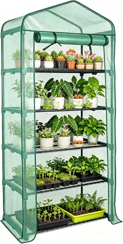 Miniatura 9 de Worth Garden - Invernadero portátil para interiores y exteriores, para plantas y jardinería, con tapa y puerta con cremallera enrollable Cubierta
