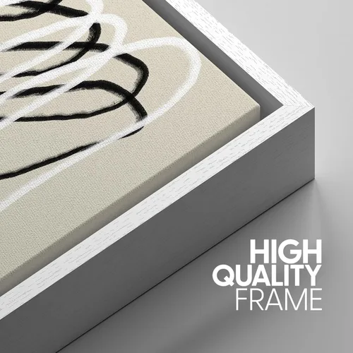 Miniatura 623 de SIGNWIN Lienzo enmarcado para pared, arte con pinceladas de flujo neutro en tonos beige abstractos, ilustraciones, arte moderno, decorativo