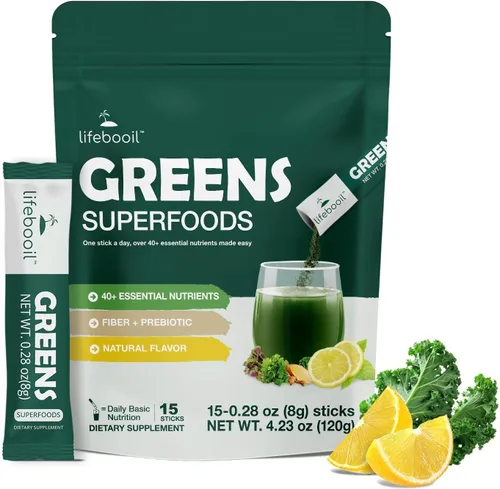 Mezcla de bebida Superfood con más de 40 verduras y verduras, polvo natural sin sabor a base de plantas en paquetes fáciles de mezclar para el