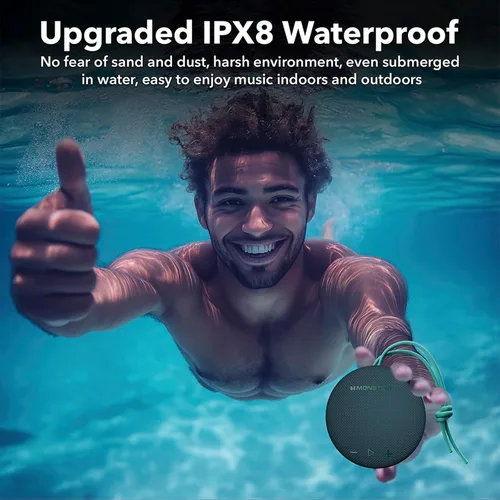 Miniatura 2 de Altavoz Bluetooth Monster, Altavoz de Ducha IPX8 Impermeable, Bluetooth 5.4 con Sonido HD Fuerte y Graves Robustos, Tiempo de Reproducción Extra