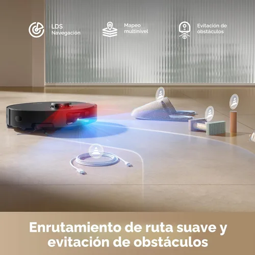 Miniatura 7 de DREAME Aspiradora robot D20 Pro Plus, succión de 13,000 Pa, DuoBrush para pelo de mascotas, limpieza de esquinas, vaciado automático, navegación LDS
