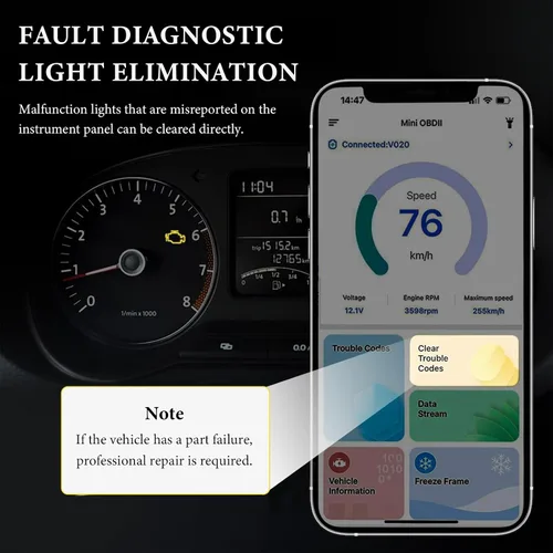 Miniatura 4 de Escáner Bluetooth OBD2, herramienta de escaneo de diagnóstico automático para borrar/restablecer el código de error del motor del vehículo, lector