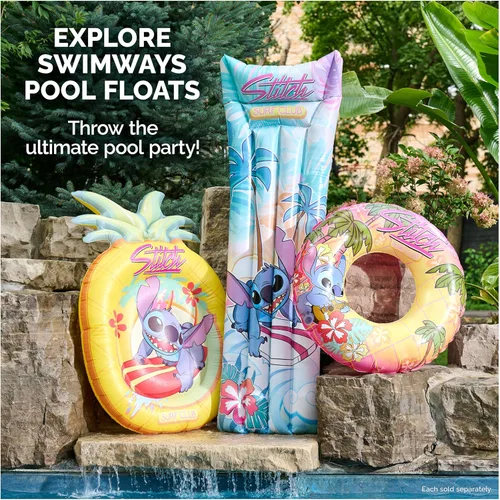Miniatura 6 de SwimWays Stitch Suntanner Flotador de piscina, flotadores inflables de piscina y juguetes de piscina para niños, accesorios de piscina y artículos