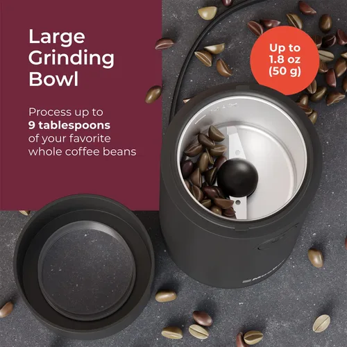 Miniatura 3 de Mueller Living - Molinillo de café eléctrico para especias, nueces, hierbas y granos de café, hoja afilada, acero inoxidable, color negro