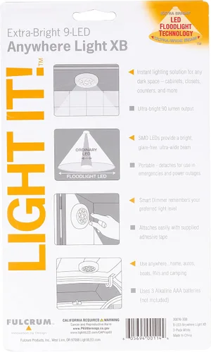 Miniatura 5 de Fulcrum Luz de 9 LEDES que se pulsa 3 unidad, 30016-308, 13.5watts, 120 volts