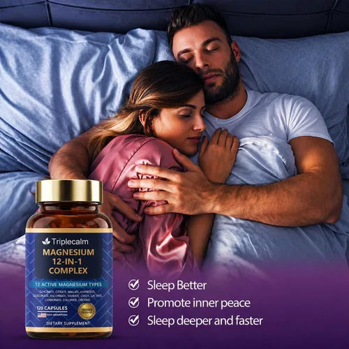 Miniatura 5 de Complejo de magnesio 12 en 1 para mujeres y hombres, suplemento de magnesio de alta absorción de 1000 mg con glicinato, citrato, malato y taurato