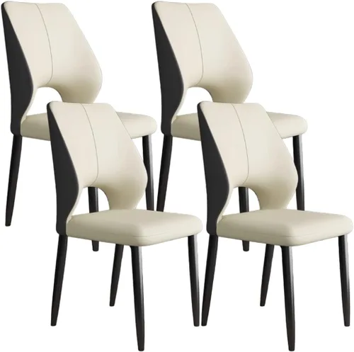 Miniatura 12 de YVYKFZD Simple Dining Chairs Set, PU Leather Kitchen Chairs, Armless Dining Room Chair with Metal Legs, Upholstered Living Room Chair, for Bedroom