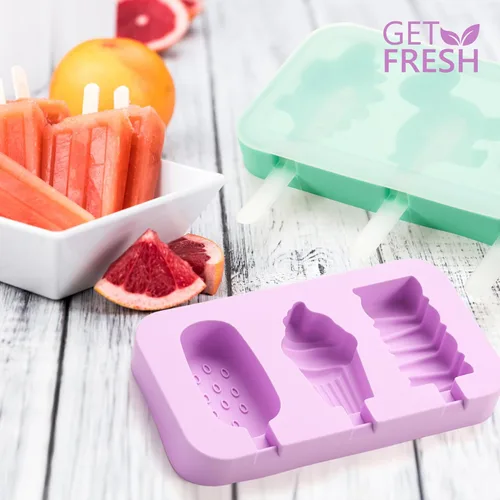Miniatura 7 de GET FRESH Juego de herramientas para hacer helados y dulces para niños, 8 moldes de silicona para hacer helados de gelatina para niños, moldes