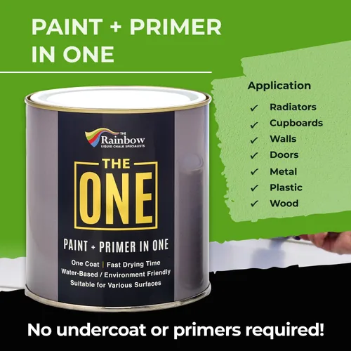 Miniatura 2 de THE ONE Pintura e imprimación todo en uno, negro mate, 8.5 onzas líquidas/250ml, fórmula de 1 capa, decoración fácil de interiores y exteriores