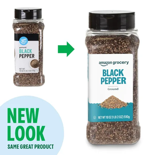 Miniatura 2 de Amazon Grocery, pimienta negra molida, 18 onzas (anteriormente Amazon Fresh, el embalaje puede variar)