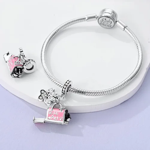 Miniatura 54 de MULA - Dijes de plata de ley 925 para pulseras y collares, colgantes de letras para la familia, cuentas de viaje en avión, dijes de árbol