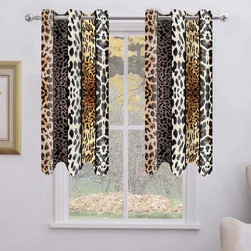 Miniatura 90 de Cortina opaca con estampado de animales salvajes, para oscurecer la habitación, con aislamiento térmico, con ojales para sala, comedor, dormitorio