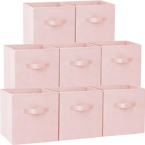 Miniatura 15 de Criusia Cubos de almacenamiento – Contenedores de almacenamiento de tela resistente de 11 pulgadas para estantes, armario, organizador de cubos