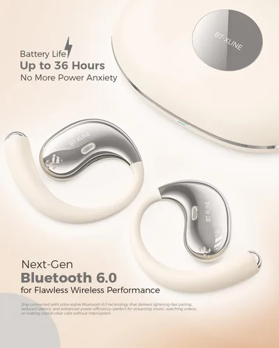 Miniatura 4 de Micool Auriculares deportivos de oreja abierta Bluetooth 6.0, auriculares inalámbricos con clip con tiempo de reproducción de 36 horas para correr