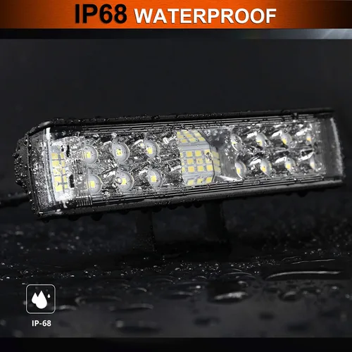 Miniatura 6 de AutoFeel - Barra de luz LED, cápsulas de luz LED de 7 pulgadas con iluminación blanca de 5500 lm y 6500 K, 2 unidades de 60 W, foco de inundación