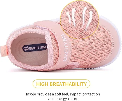 Miniatura 52 de BMCiTYBM Zapatos de bebé para niños pequeños, zapatillas de malla transpirable antideslizantes