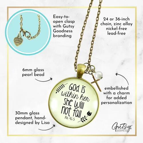 Miniatura 30 de Gutsy Goodness Collar inspirado en la mujer de la fe, colgante hecho a mano con mensaje de esperanza