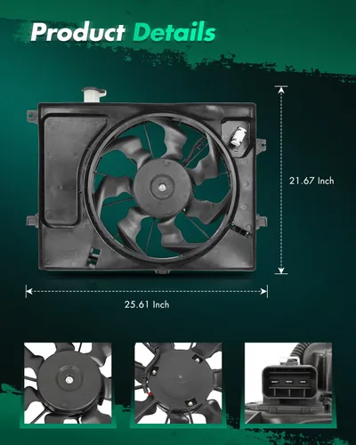 Miniatura 2 de SCITOO Ventilador de refrigeración del radiador 621-528 622580 compatible con 2011-2013 Hyundai Elantra 2013-2015 Hyundai Elantra GT 2014 Kia Forte