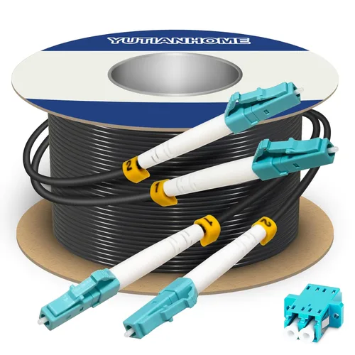 Miniatura 8 de Uniboot OM3 Cable de fibra óptica blindado para exteriores LC a LC de 100 pies (98.4 ft), cable de conexión multimodo de 40 GB/10 GB dúplex 50/125