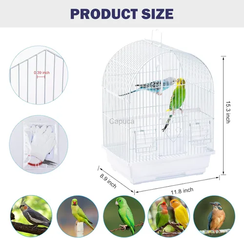 Miniatura 4 de Jaula de Viaje para Pequeñas Aves - Kit Inicial Ligero para Aves Pequeñas con Jaulas y Accesorios, Ideal para Periquitos, Tortolitos, Loros
