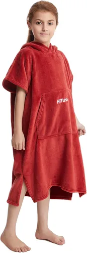 Miniatura 3 de Hiturbo Toalla para niños cambiadora: toallas de baño de felpa suave, sudadera con capucha cálida de forro polar coral, poncho de surf de natación