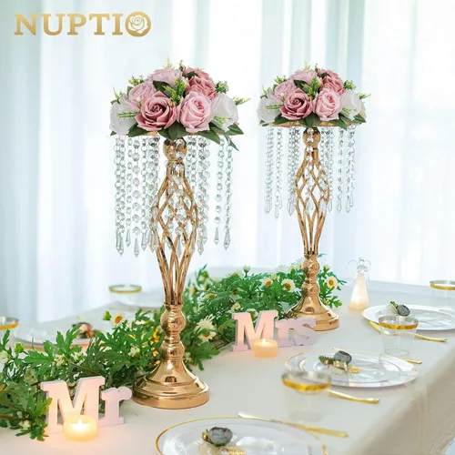 Miniatura 29 de NUPTIO Centros de mesa de flores para mesas de boda: arreglo de bolas de flores artificiales rosa y blanco para bodas, fiestas, 2 piezas de rosas