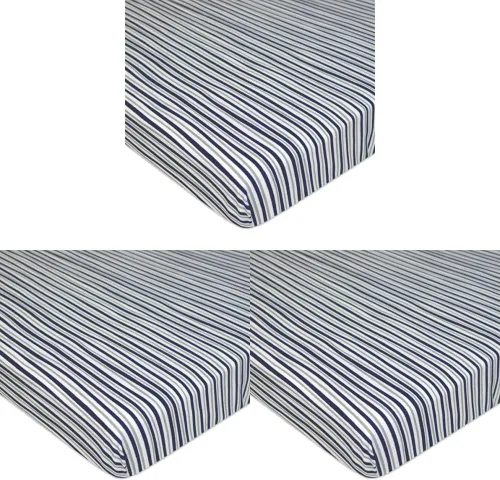 Miniatura 31 de American Baby Company Sábana bajera ajustable para mini cuna 100% algodón natural, de 38" x 24", suave y transpirable, sábana pequeña tipo nido Azul