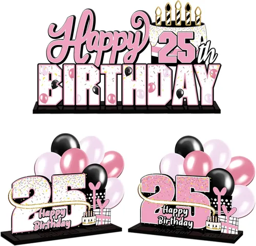 Miniatura 202 de LINGTEER Feliz 10º Cumpleaños Juego de Centros de Mesa de Acrílico Azul para Mesa - Brindemos por Diez Años Decoraciones de Regalo de Fiesta de 10º