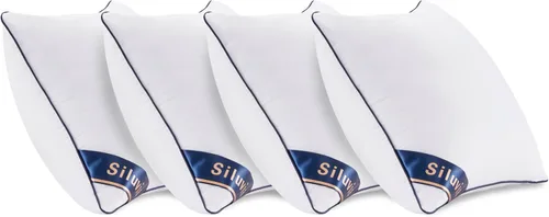 Miniatura 4 de Siluvia juego de 4 rellenos de almohada de 18 x 18 pulgadas decorativos - Rellenos cuadrados para almohadas de 18 pulgadas con funda de 100% algodón
