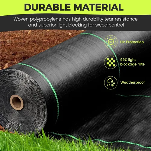 Miniatura 2 de Tela de barrera de malezas para jardín, tela resistente de 3 pies x 50 pies, tapete para control de malas hierbas para exteriores, tapete
