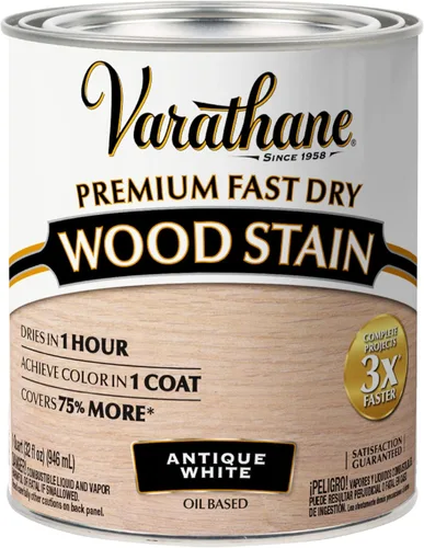 Varathane Premium - Colorante de madera de secado rápido, cuarto de galón, color blanco envejecido Blanco antiguo