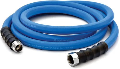 Miniatura 2 de BluSeal - Manguera de jardín de goma para agua caliente/fría, 100% goma, ultraligera, súper fuerte, 500 PSI, 50F a 190F grados, poliéster trenzado