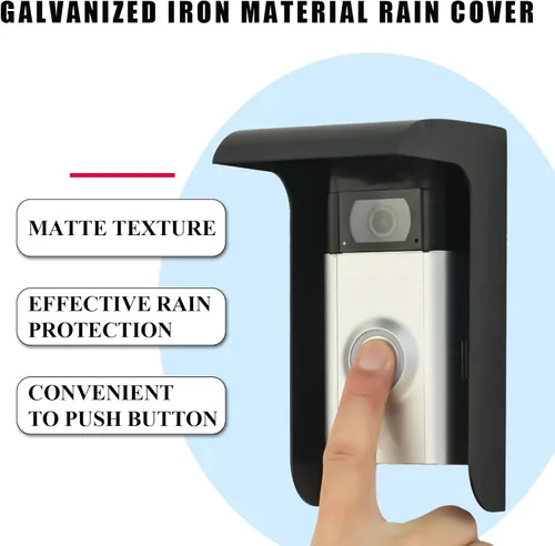 Miniatura 6 de Funda para timbre de puerta, protector de timbre de metal negro, protector de timbre de video pequeño, cubierta de teclado de control de acceso al
